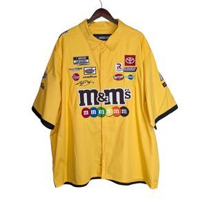 NASCAR Kyle Busch M&M's Double Sided Shirt Sz 4XL JH Design Patches Minor Flaw